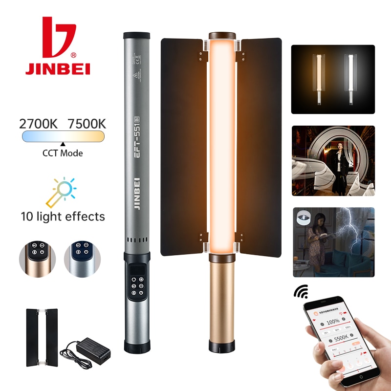JINBEI EFT551 ޴ LED  , 2700-7500K   ,  Ʃ Ʃ , ƽ VS , 24W